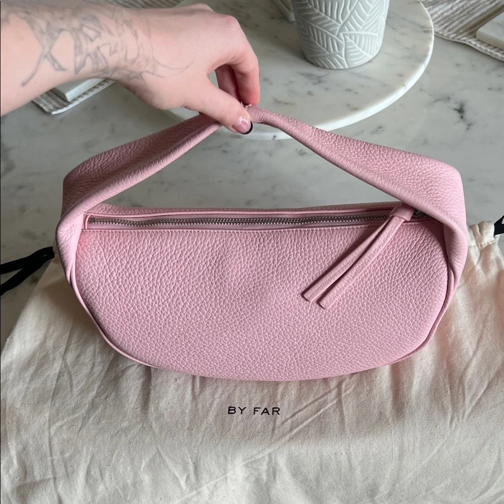 BY FAR Cush Peony Flat Grain Leather Shoulder Bag - Picture 3 of 11